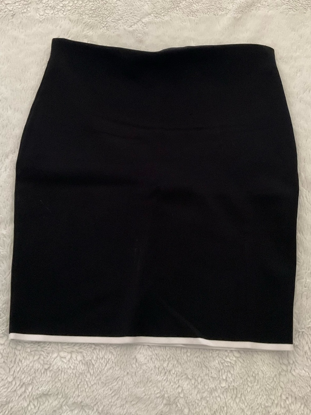 Express Black Pencil Pull On Skirt with White Hem